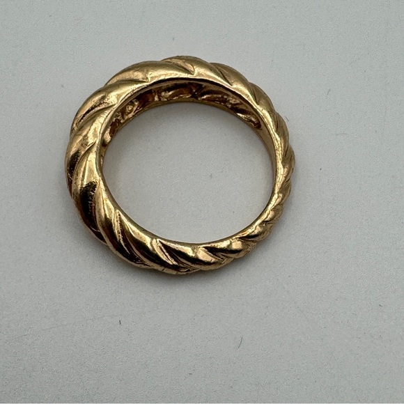 Vintage Gold Tone Rope Twist Band Ring Size 5.75 - Picture 2 of 6